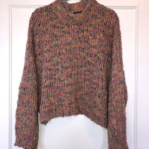 Express Rainbow Balloon Sleeved Cropped Sweater